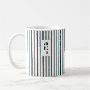 Echo Trails Custom Name Mug – Blue/Natural Stripes