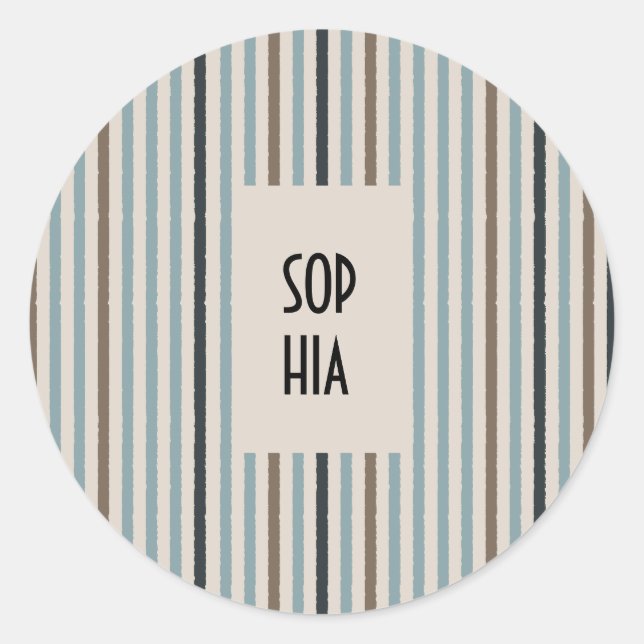 Echo Trails Round Stickers – Blue Stripes (Front)