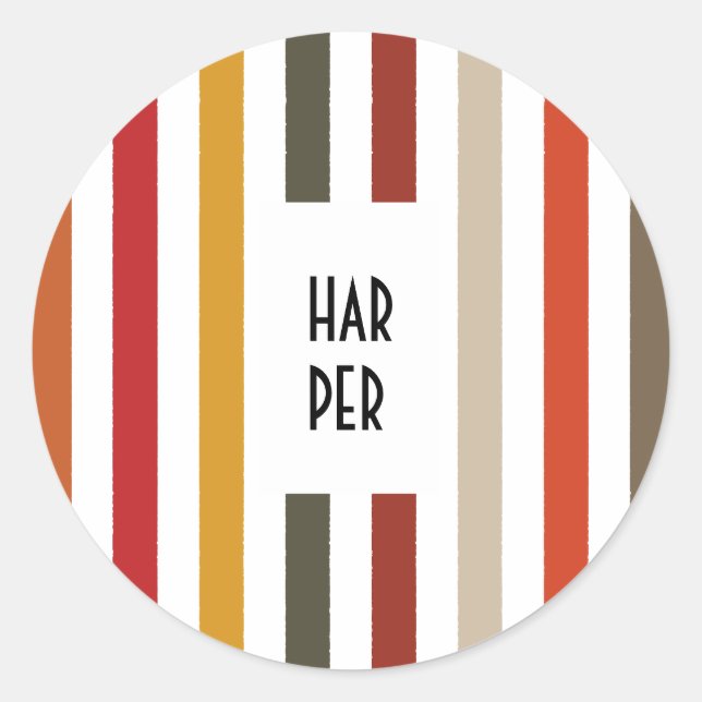 Echo Trails Round Stickers – Earthy Hues Stripes (Front)