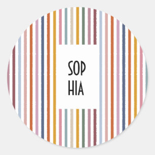 Echo Trails Round Stickers – Multicolor Stripes