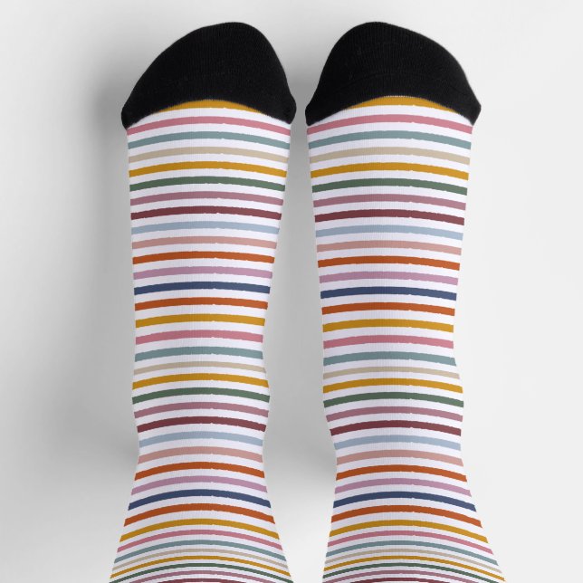 Echo Trails Striped Sustainable Socks - Multicolor (Top)