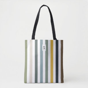 Echo Trails Tote Bag – Blue/Green Hues Stripes