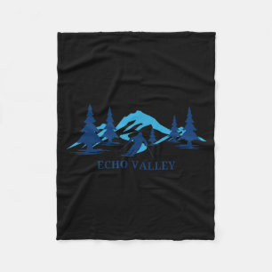 Echo valley washington ski resort skiing skier fleece blanket