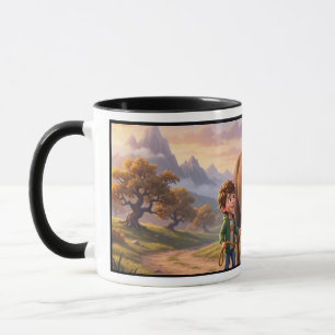 Echoed Past Whimsical Boy and Bison Mug