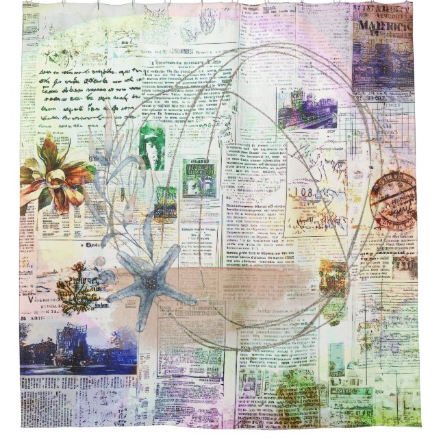 Echoes In Ink And Petals  Shower Curtain (Front)