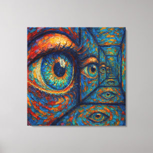 “Echoes in the Iris” - A Surreal Portrait Canvas Print