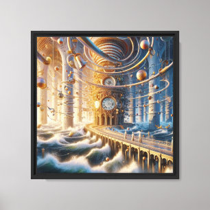 Echoes of '73: The Chronos Ocean's Labyrinth Canvas Print