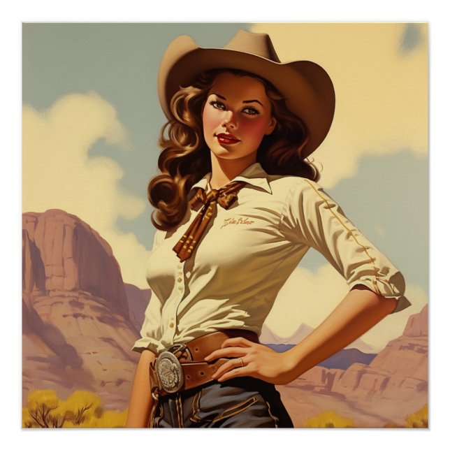 Echoes of Cowgirl Spirit: Wild West Whispers Poster (Front)