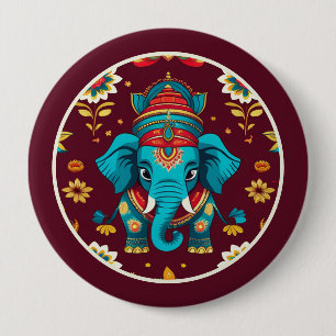 Echoes of Ganesha, Diwali  10 Cm Round Badge
