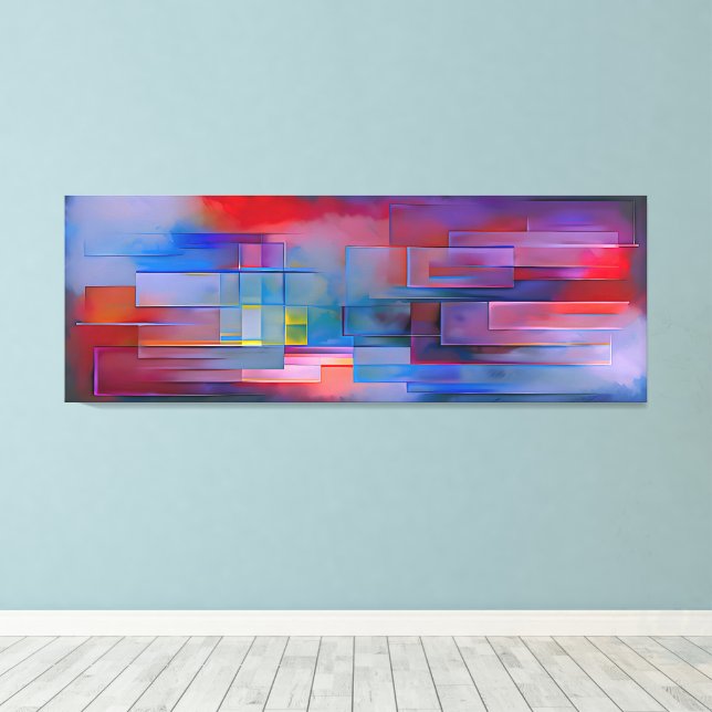 "Echoes of Geometry" Contemporary Abstract Art     Canvas Print (Insitu(Wood Floor))