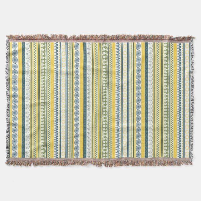 Echoes of Knossos: Minoan-Inspired Throw Blanket  (Front)