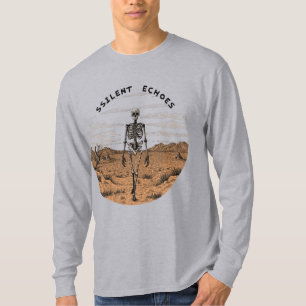 Echoes of Silence: A Skeleton Walking Through T-Shirt