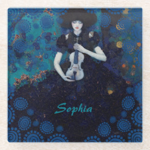 Echoes of Silence: A Violin’s Song of Healing Glass Coaster