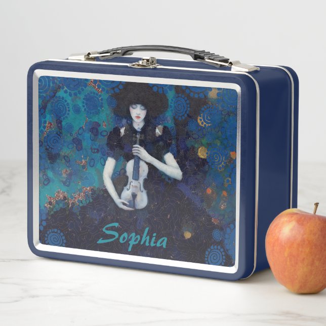 Echoes of Silence: A Violin’s Song of Healing Metal Lunch Box (In Situ)