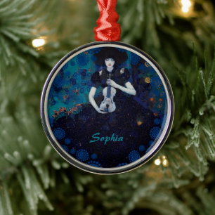 Echoes of Silence: A Violin’s Song of Healing Metal Tree Decoration