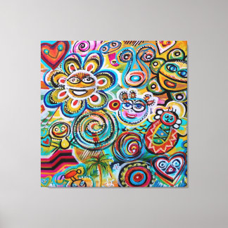 Echoes of Taino and Vejigantes - Art by Galina Can Canvas Print