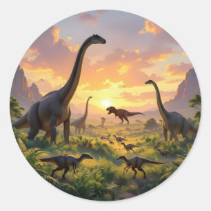 Echoes Of The Ancient World – Prehistoric Fantasy Classic Round Sticker