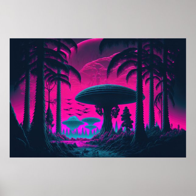 Echoes of the Extraterrestrial: A Vaporwave Advent Poster (Front)