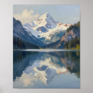Echoes of the High Alpine: Glacial Peak Reflection Poster