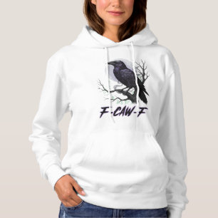 Echoes of the Night: "F-CAW-F" Mystic Raven Crop  Hoodie