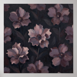 Echoes of the Nocturnal Garden: A Study in Muted Poster