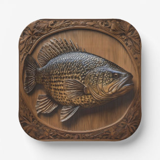 Echoes of the River: Murray Cod Wood Print, Paper Plate