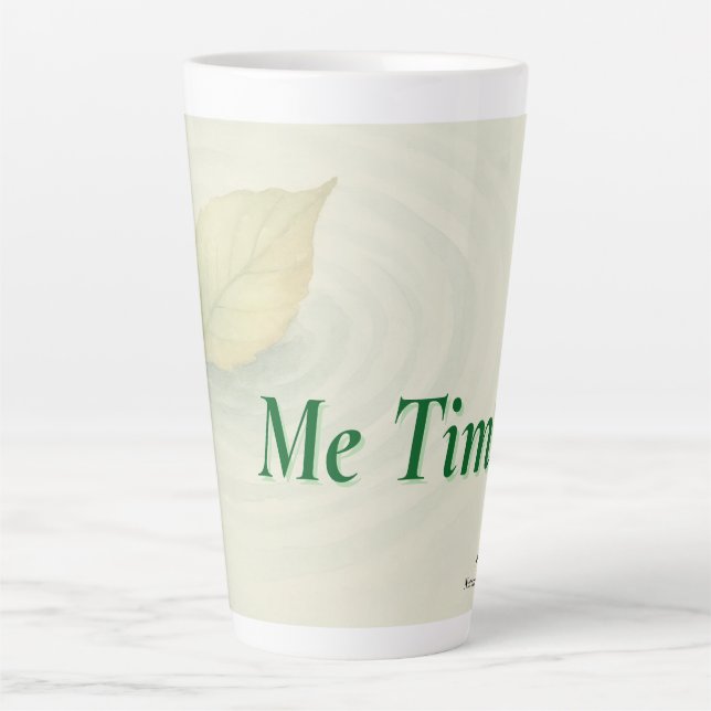 Echoes & Offerings | “Me Time” with Floating Leaf Latte Mug (Front)
