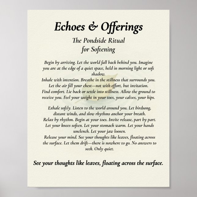 Echoes & Offerings | Pond Side Ritual Poster (Front)