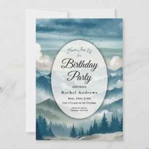 Echoes Through the Misty Pines Birthday Party Invitation