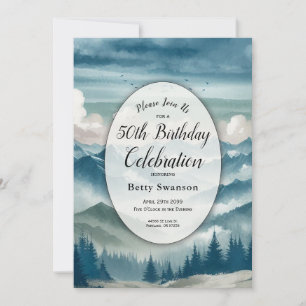 Echoes Through the Misty Pines Birthday Party Invitation