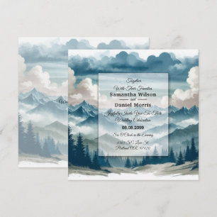 Echoes Through the Misty Pines Wedding Invitation