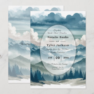 Echoes Through the Misty Pines Wedding Invitation