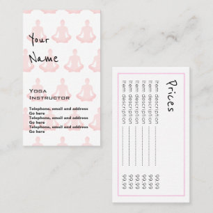 "Echoes" Yoga Instructor Price Cards