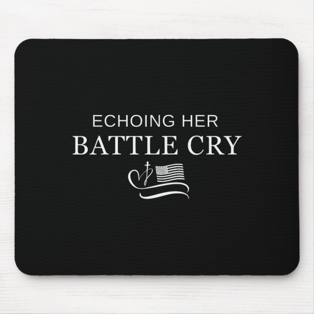 Echoing Her Battle Cry Usa Flag Christian  Mouse Mat (Front)