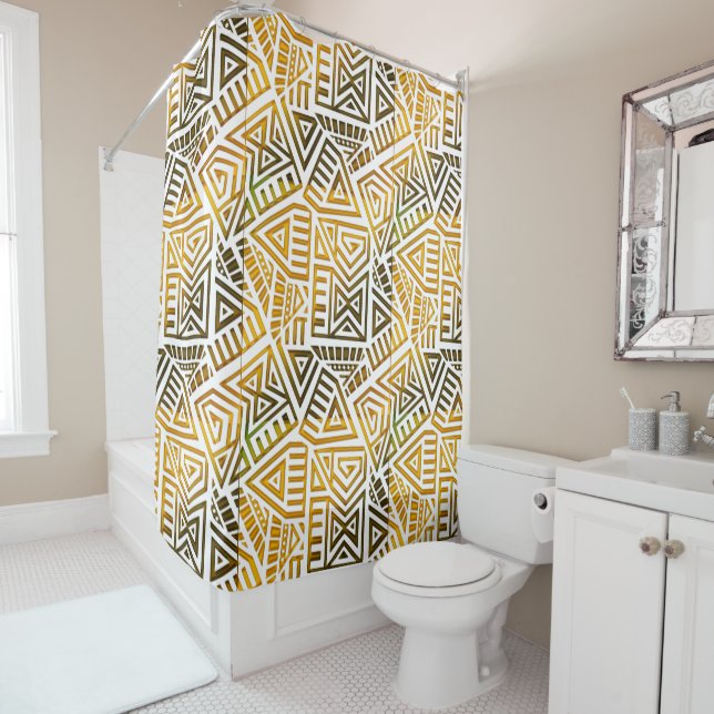 "Echoing the Rhythms of African"  Shower Curtain (In Situ)