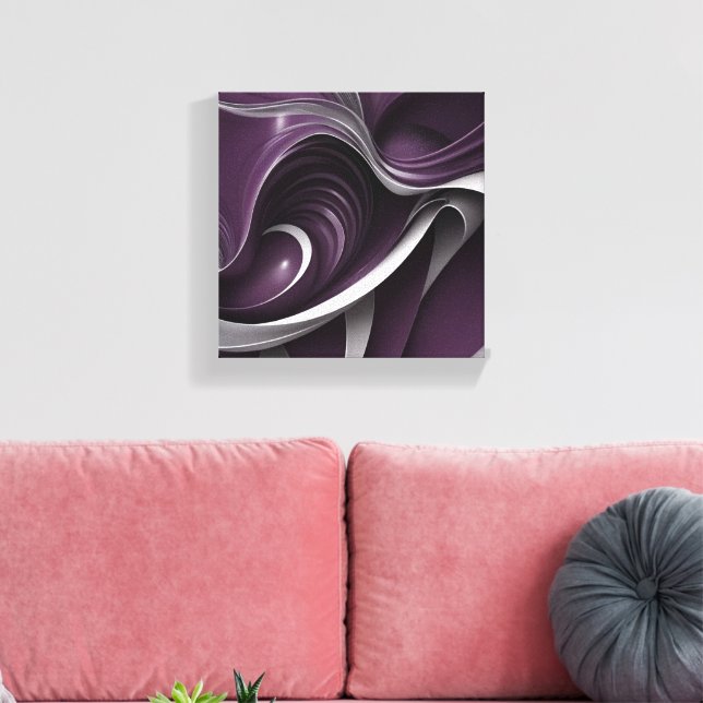 Échos de Prune et Argent Canvas Print (Insitu(LivingRoom))