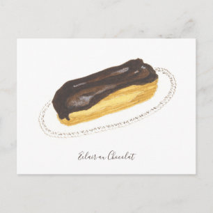 Éclair au Chocolat watercolor Postcard
