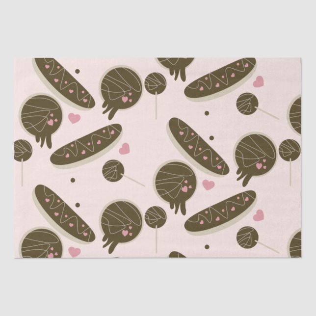  Eclair Doughnuts Cake Pops Candy Tissue Paper (Front)