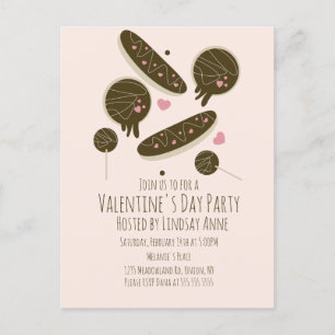 Eclair Doughnuts Cake Pops Valentine's Day Party  Postcard