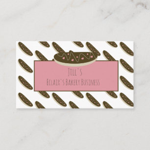 Eclair Doughnuts Hearts Pink Bakery  Business Card