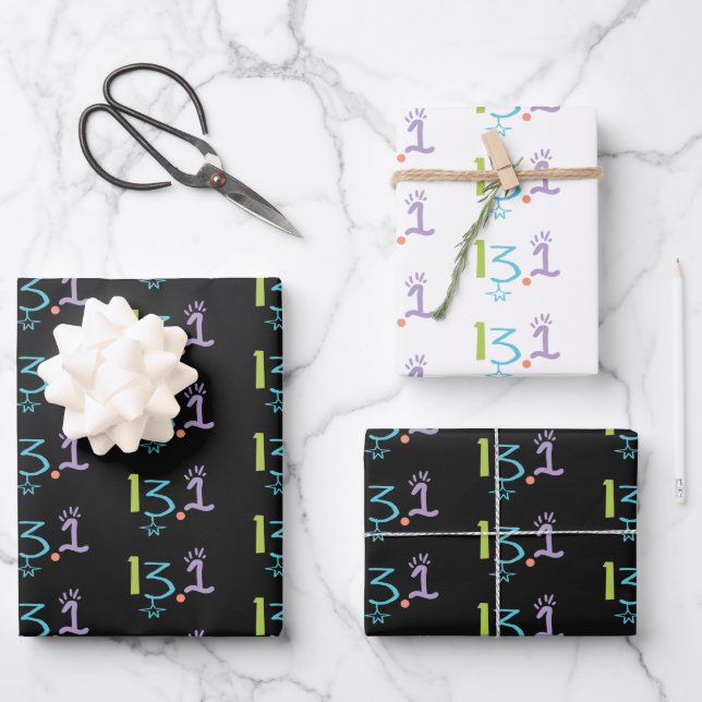 Eclectic 13.1 Half Marathon Wrapping Paper Sheets (Front)