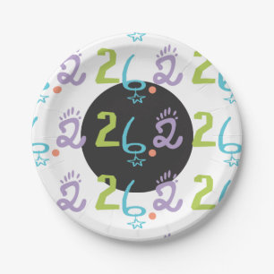 Eclectic 26.2 Marathon Party Supplies Paper Plate