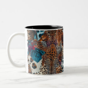 Eclectic Animal Prints Two-Tone Mug – Bold Vibrant