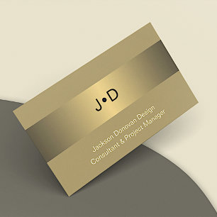 Eclectic Black Yellow Brass Luxury Metallic Art Business Card