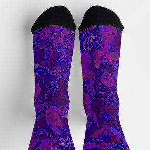 Eclectic Bohemian Bold Trippy Maximalist Marble Socks