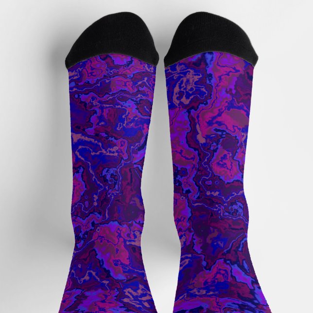 Eclectic Bohemian Bold Trippy Maximalist Marble Socks (Top)