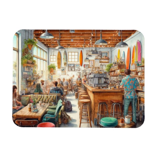 Eclectic Cafe in San Diego Mug Magnet (Horizontal)