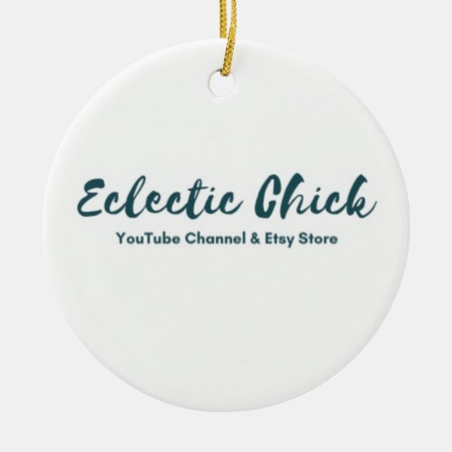 Eclectic Chick YouTube & Etsy Store Ceramic Tree Decoration (Front)
