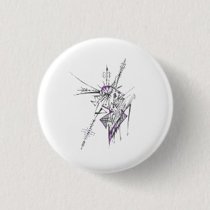 Eclectic Colourful Abstract Tribal Tattoo Art 3 Cm Round Badge