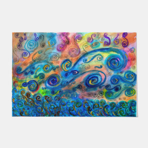 Eclectic Door Mats - Blue Wind Art - Home Gifts